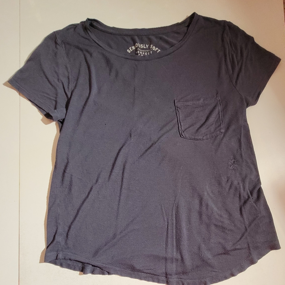 ❗️3 For $10❗️Aeropostale Seriously Soft Perfect Crew Dark Gray T-Shirt